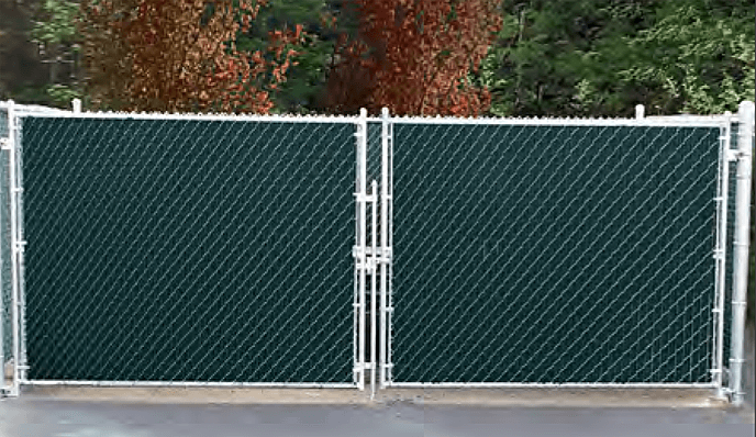 A Chain Link Gate with Slats